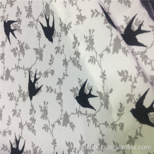 Swallow Pattern 75D Chiffon Georgette Polyester Textile